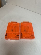 Lot Of 2 Nerf N-Strike Dart Clip Mag 6 Shot Orange Magazine