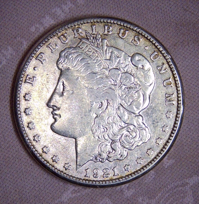 1921-S Morgan Silver Dollar, VAM 6A Die Gouge B U