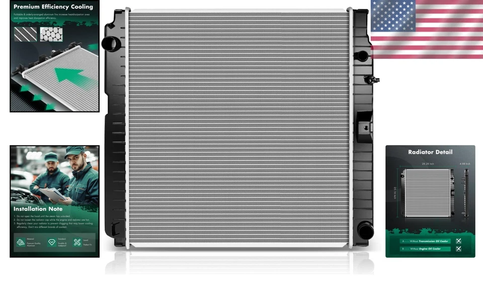 Radiador de refrigeración confiable del motor Lincoln Aviator 2003-2005 - exterior pintado Foto 2 de 4