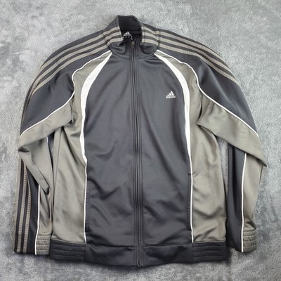 Adidas Jacket Men's XL Black Full Zip Climalite Track Athletic Clima365 Vintage 