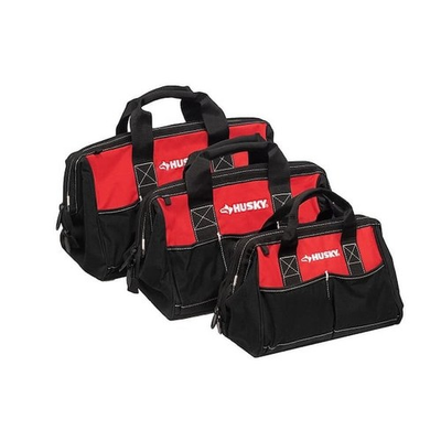 #ad #ad Husky 3 Piece Tool Bag Combo with Multiple Pockets and Durable Fabric Brand New $48.99