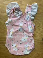 New Adorable Toddler Girl's One Piece Swimsuit - Pink - Bunnies - Size 18-24 Mon