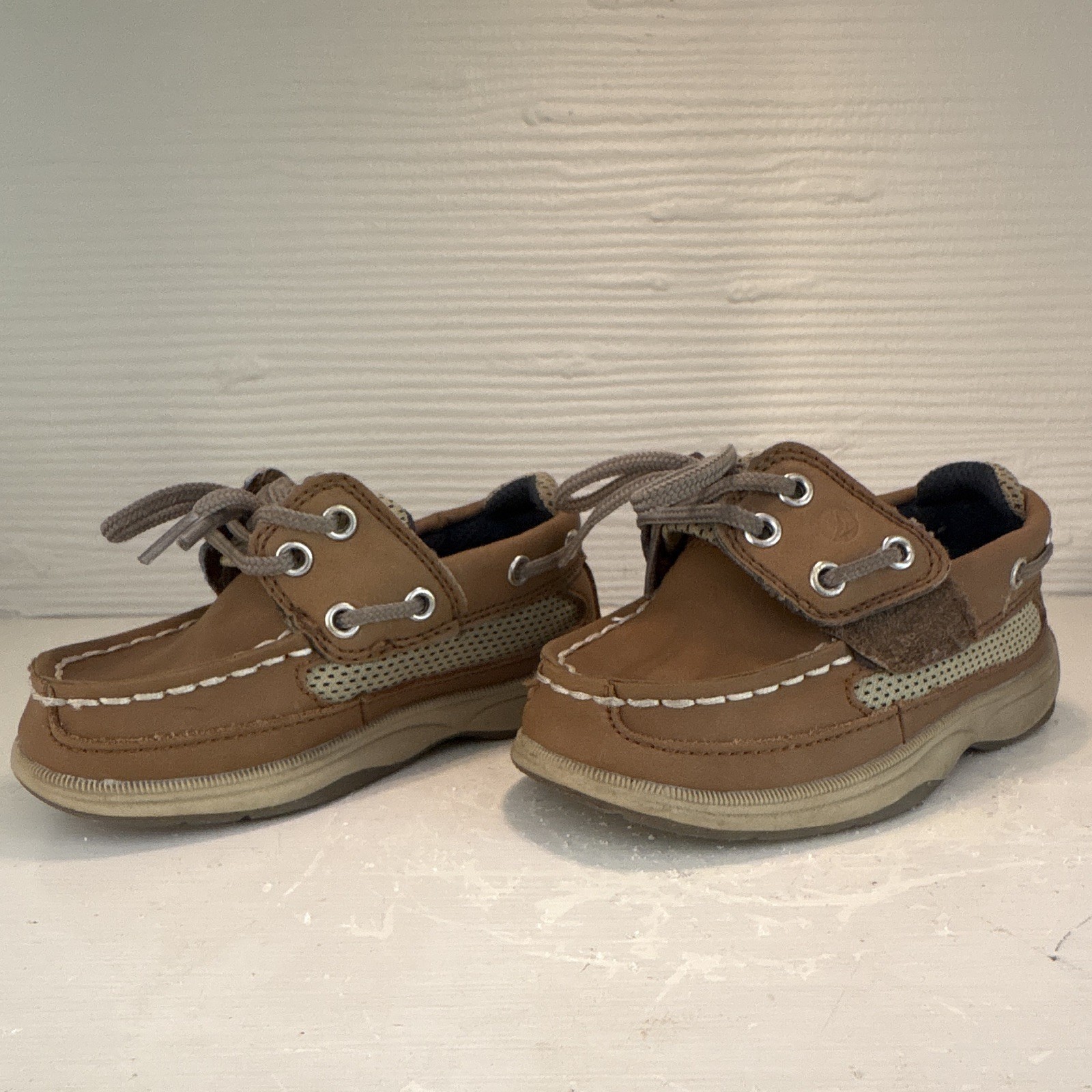 Sperry Top-Sider Kids Boat Shoes  “Lace-Up” Brown/Beige US 6.5 M EU 23