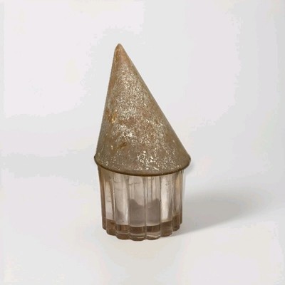Early Original Rare Unusual Metal Witch Hat Glass Bird Cage Feeder C Cunther