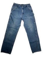 34x36 Carhartt Carpenter Jeans Men  s Dungaree Fit Blue Denim