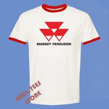 Massey Ferguson Tractor Men's Ringer Red Size S-3XL