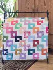New Baby Girl Scrappy Squares Handmade Quilt Shower Gift