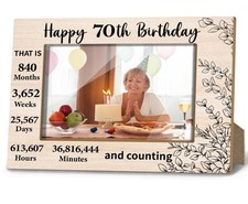 70th Birthday Picture Frame, 70th Birthday Gifts for Women Men Grandma Grandpa