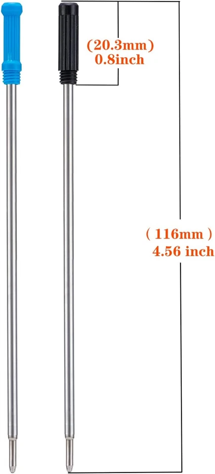 20 recambios de bolígrafo Wikult negros compatíveis com punta media de 1.0 mm - Imagem 2 de 4