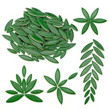 Ceramic Green Petal Mosaic Art Tiles 200g Craft Art Pieces Set