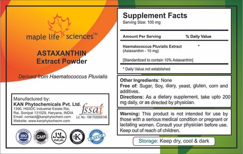 ASTAXANTHIN Extrakt 10%, Haematococcus Pluvialis Extrakt Pulver - Bild 2 von 2