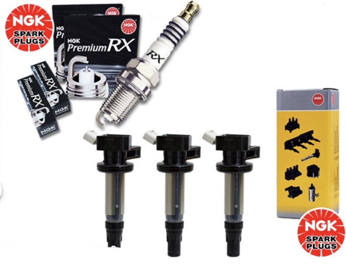 NGK Plugs and Ignition Coils For Suzuki Jimny JB23W Set of 3 K6A JDM
