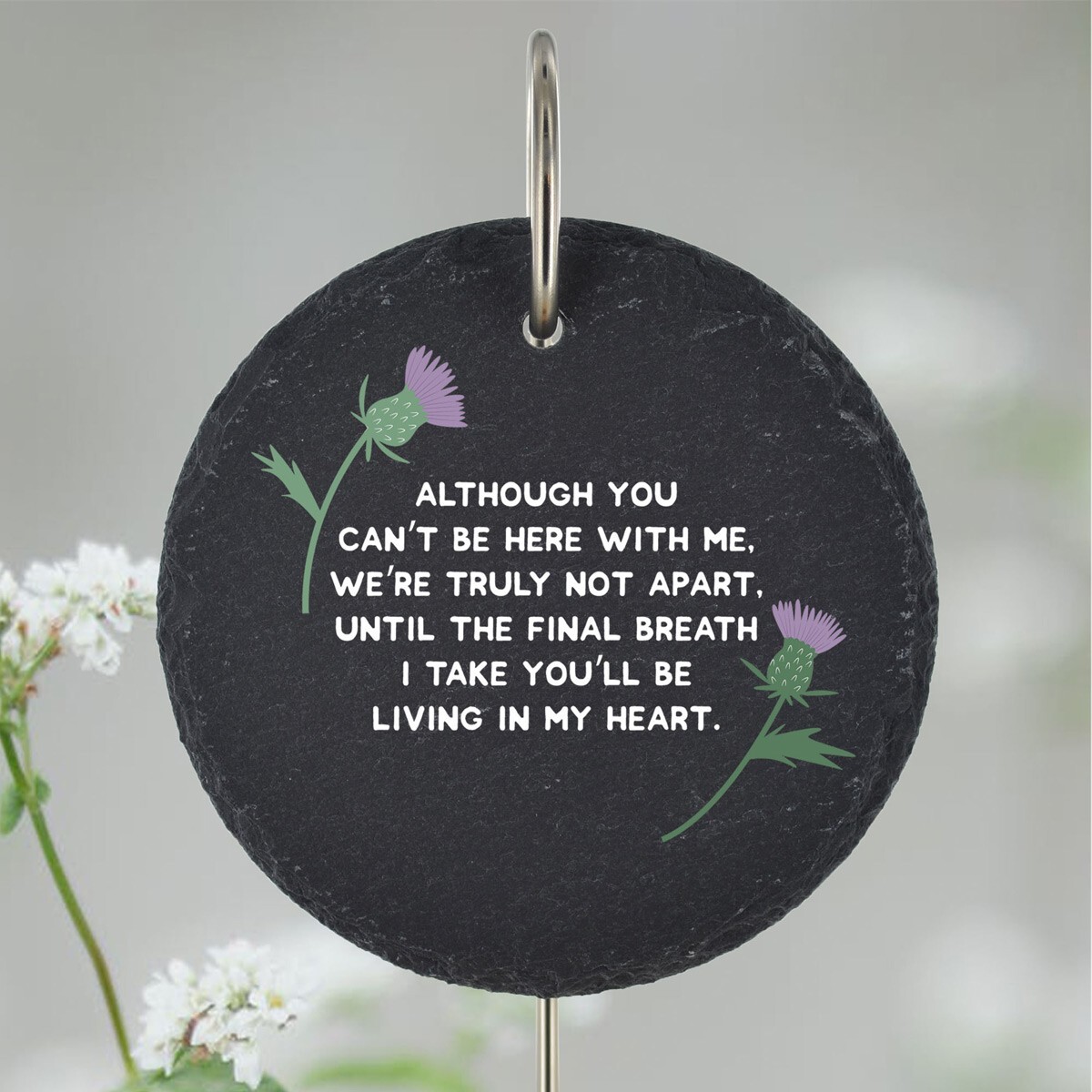 Scottish Thistle Grave Stick Marker Plaque Ornament Memorial Slate Graveside