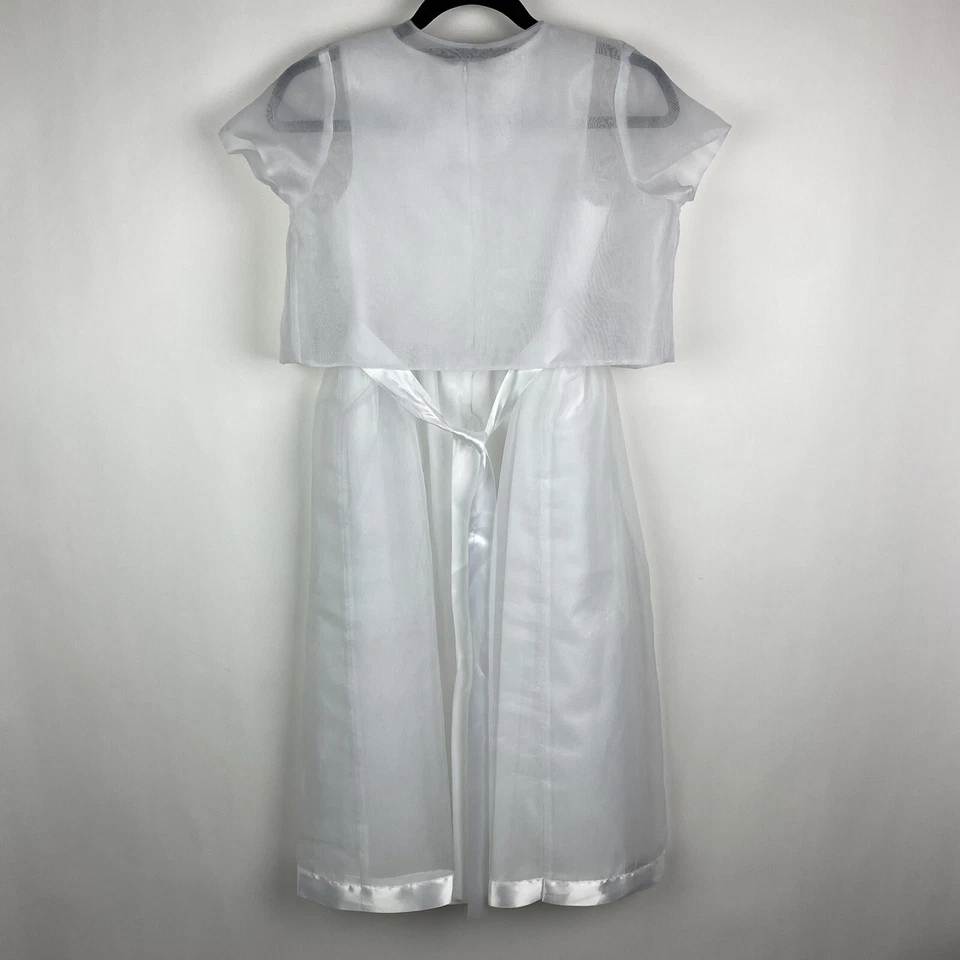 Vestido de casamento Jayne Copeland branco ocasião especial meninas tamanho 14 florista - Imagem 4 de 4