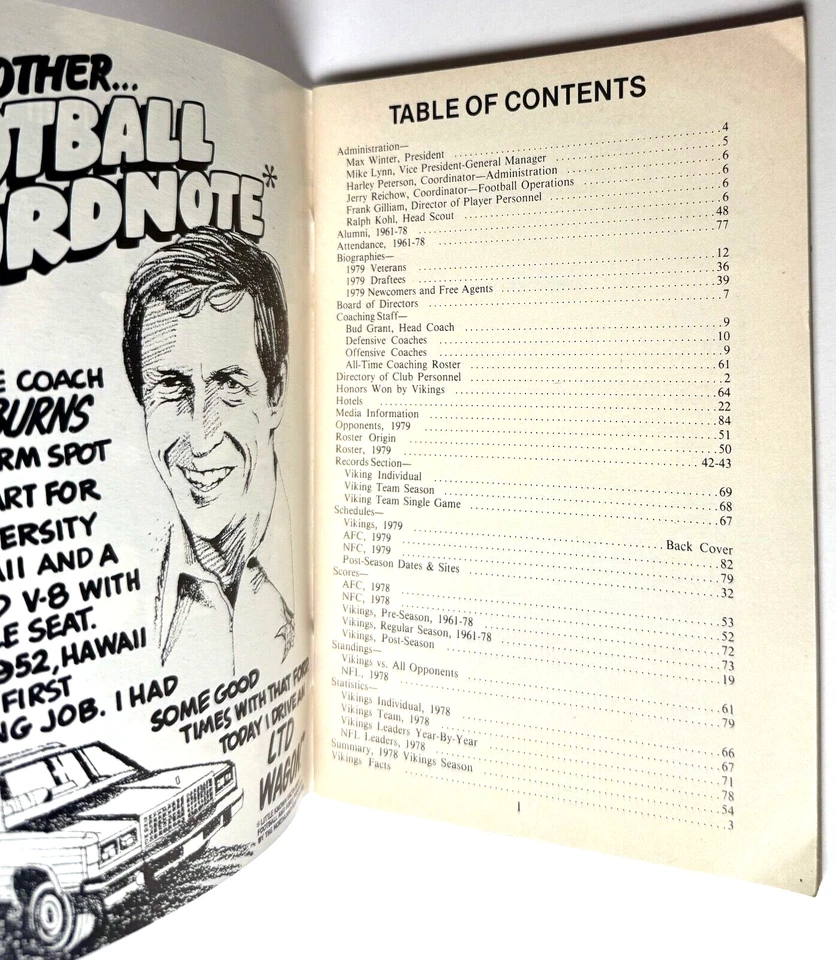 Minnesota Vikings 1979 Media Guide Book - Image 3 of 4