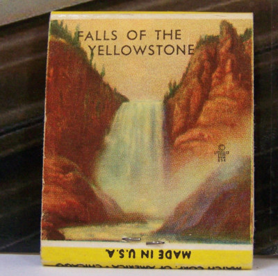 Rare Vintage Matchbook A6 Pennsylvania Kempton Bond's Hotel Yellowstone Falls