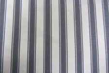 Grey & Cream Striped CottonTicking Curtain/Craft Fabric 