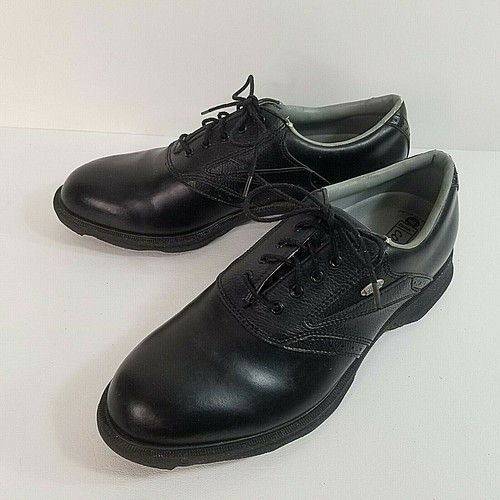 ETONIC COMFORT Mens 9 GOLF SHOE Black Leather Waterproof Laceup Champ