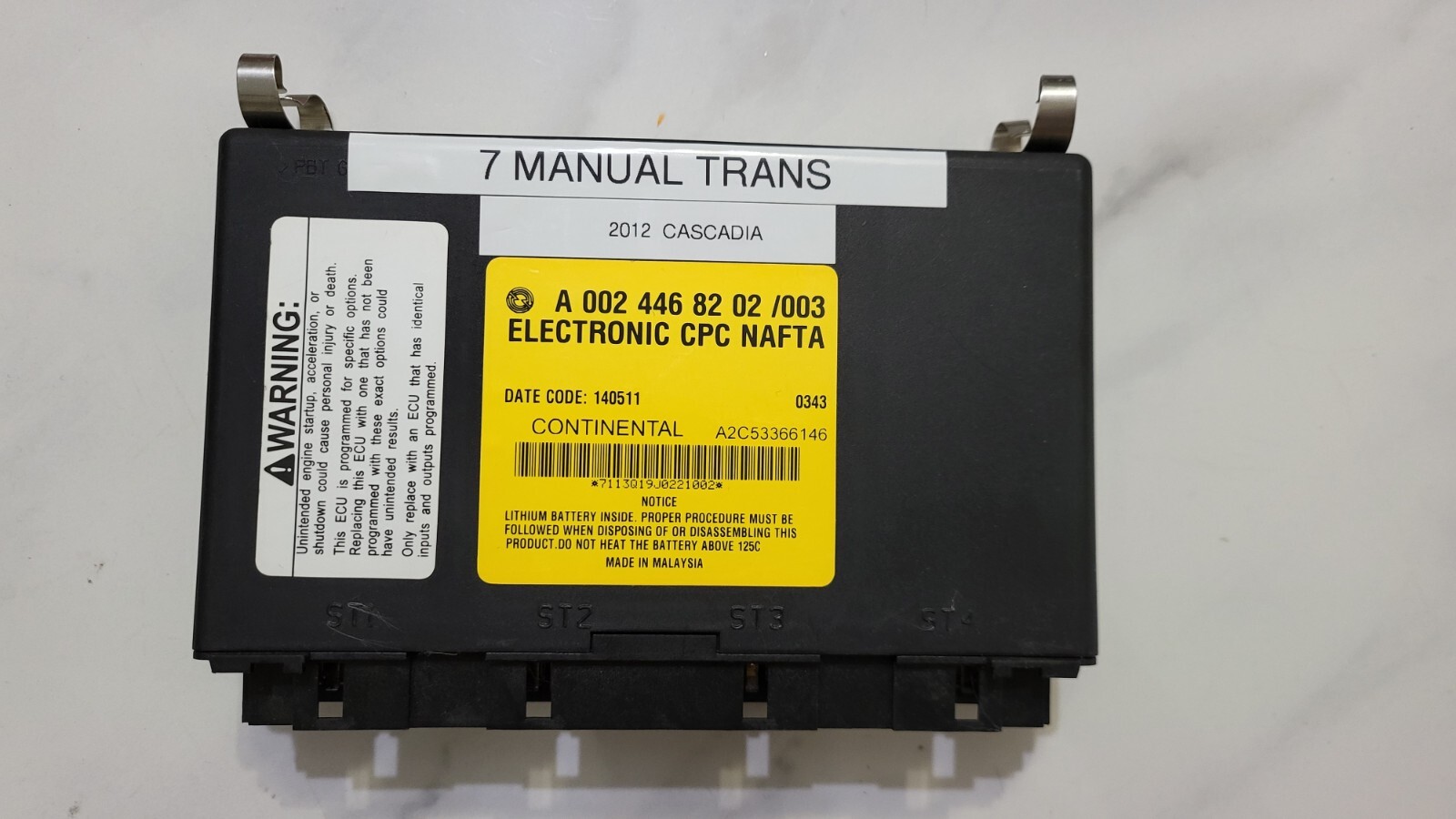 FREIGHTLINER CASCADIA CONTINENTAL CPC MODULE A0024468202/003 MANUAL ...