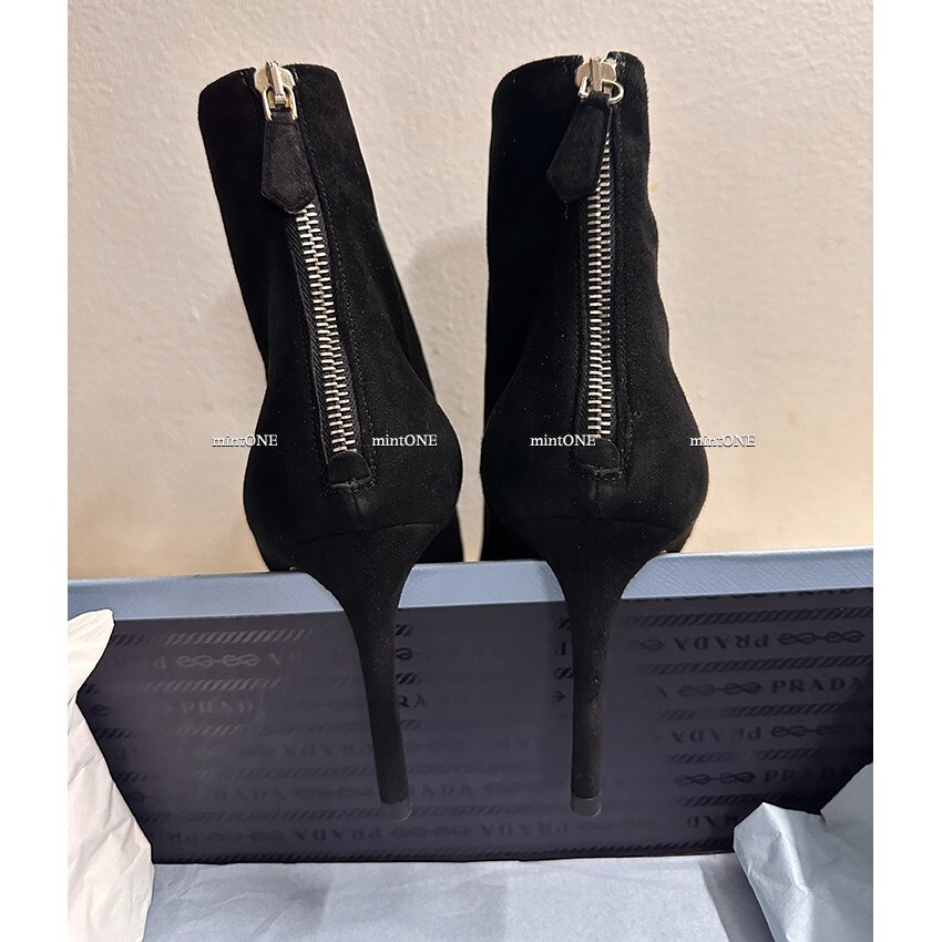 NEW PRADA Suede Zip Back Stiletto Ankle Booties size 38 | eBay