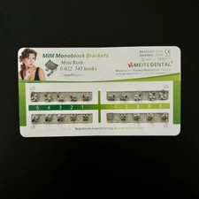 20 Sets Dental Orthodontic Bracket MIM Monoblock Mini Roth/MBT 022/018 345 Hooks