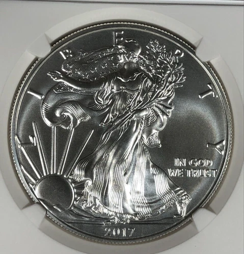 2017-W American Silver Eagle. 1.00. NGC MS70. Burnished.