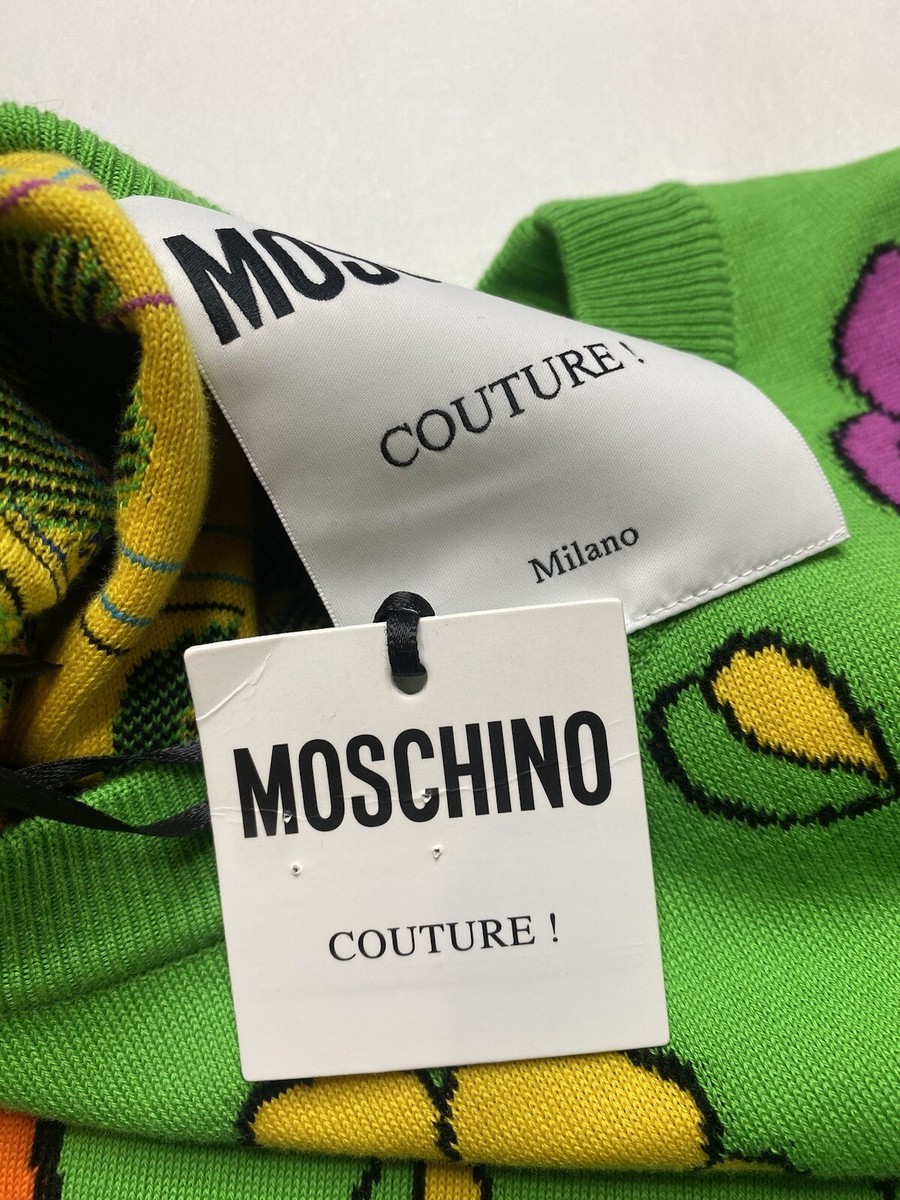 Moschino Couture Monkey Floral Sweater Dress XS No Flaws Moschino Couture Monkey Floral Sweater Dress XS No Flaws