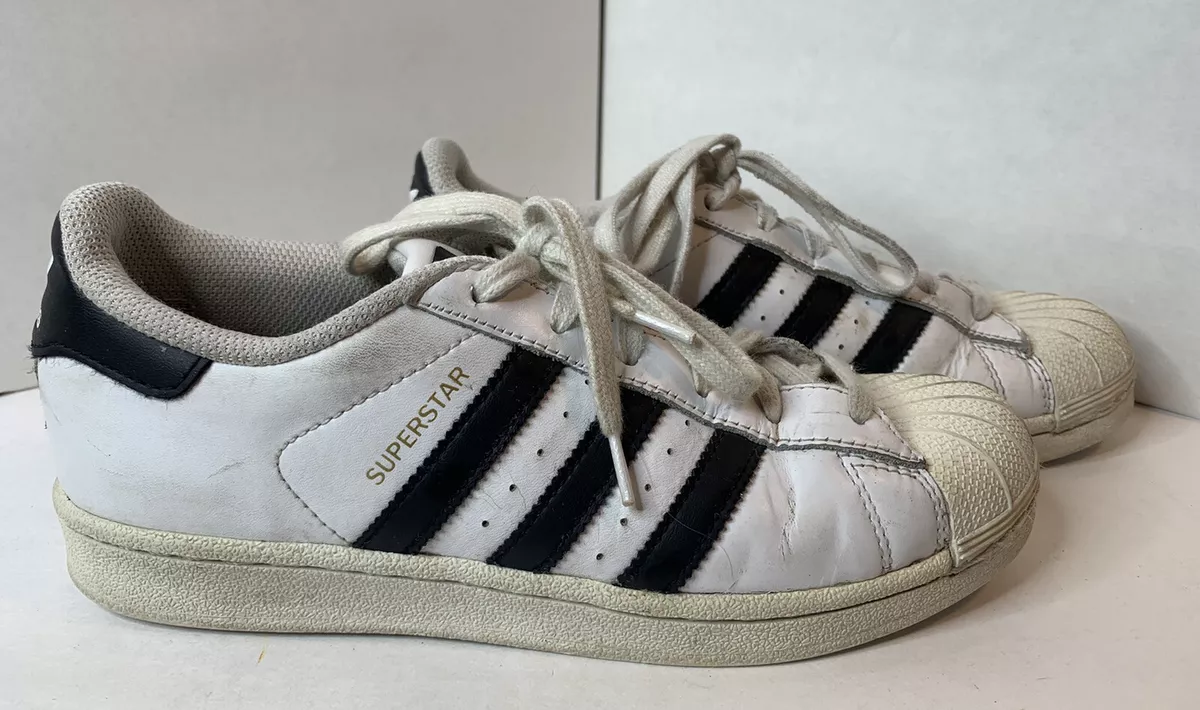 Adidas Original Superstar Hard Toe White Black Gold Mens 1/2 Women 7 1/2 |