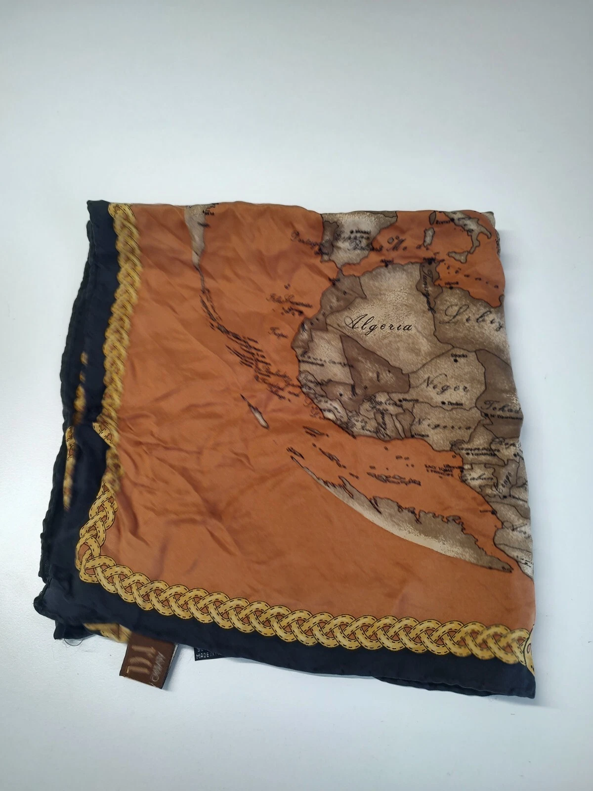 ALVIERO MARTINI CLASS 1 FOULARD 100% SILK SCARVES SCARF SQUARE MADE IN ITALY