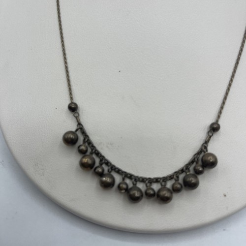 Beautiful Vintage Beaded Chain 925 Sterling Silver Necklace # - Picture 3 of 12