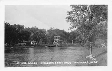1957 Niobrara Nebraska NE Diving Board State Park Real Photo RPPC Postcard