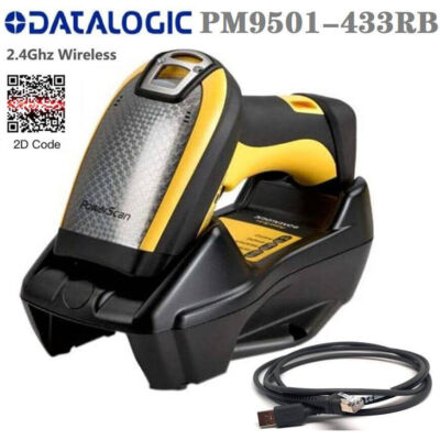 Datalogic PowerScan PM9501-433RB Wireless Barcode Scanner w Cradle/Battery/PSU