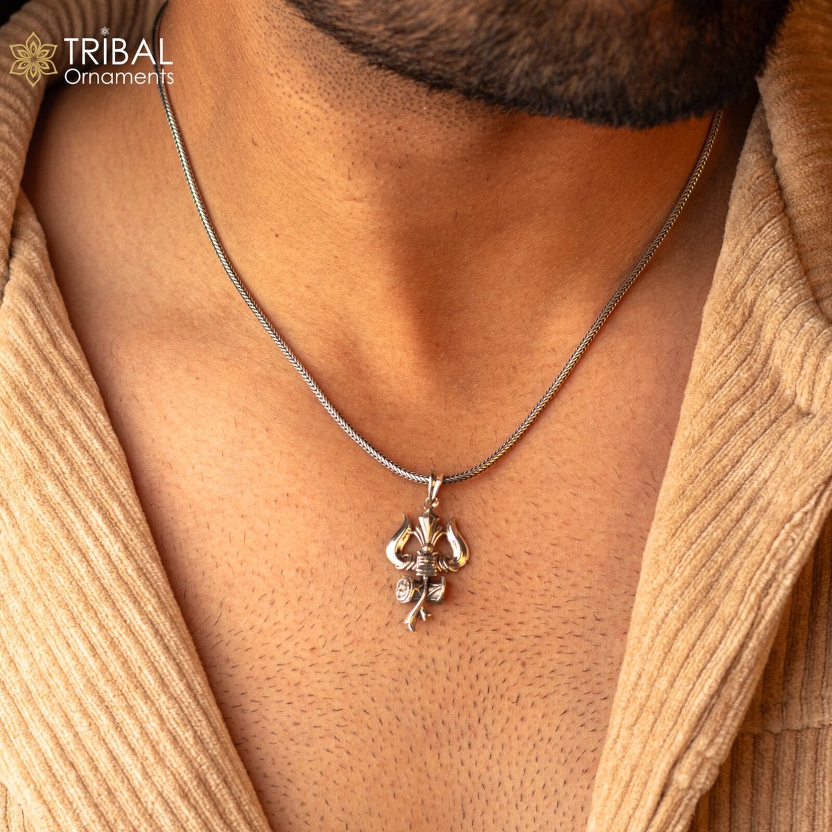 925sterling silver Hindu idol Lord Shiva trident / trishul unisex