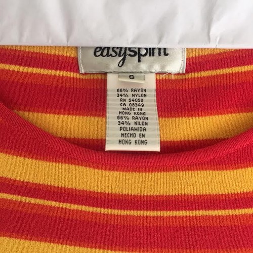 Easy Spirit Womens Sleeveless Tank Top Striped Yellow Red Size Small - Picture 3 of 3