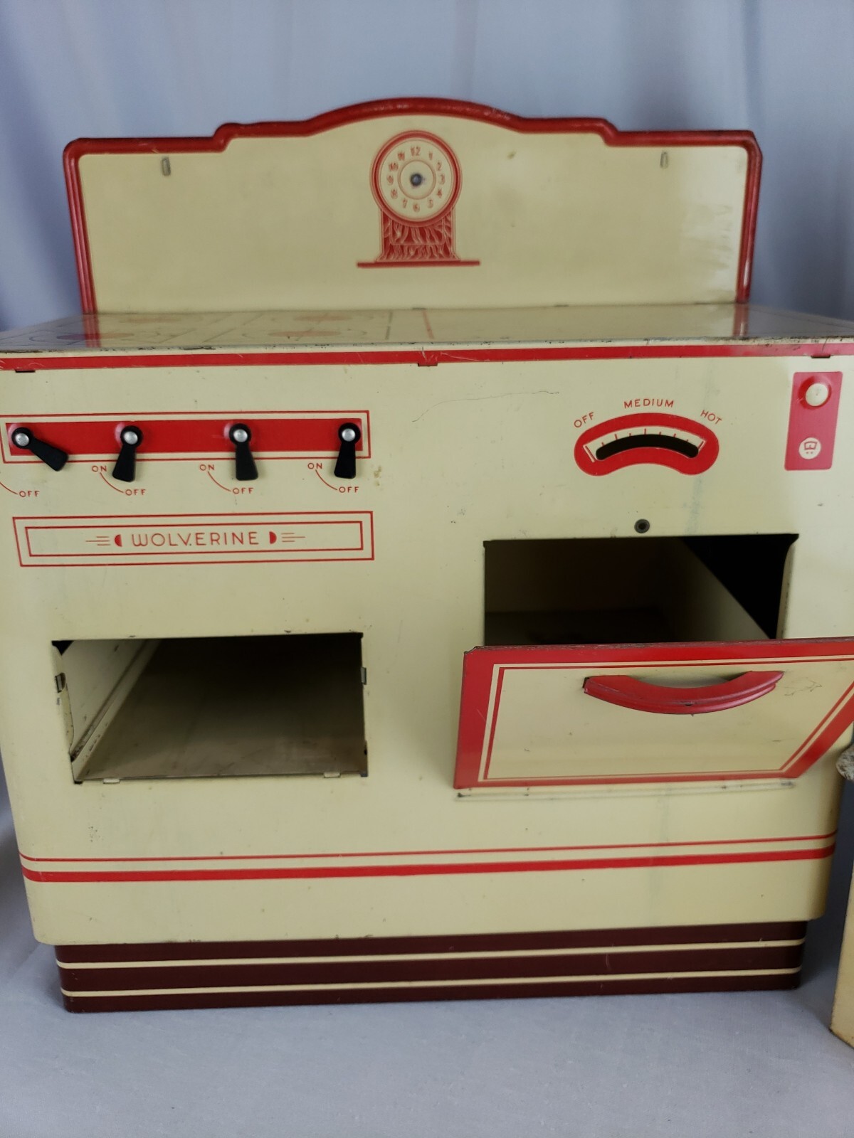 Vintage Wolverine 1950s Tin Litho Toy Kitchen Hutch Stove Rustic eBay