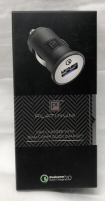NEW Platinum PT-DC1USQC USB Car Charger with Qualcomm Quick Charge 2.0 BLACK