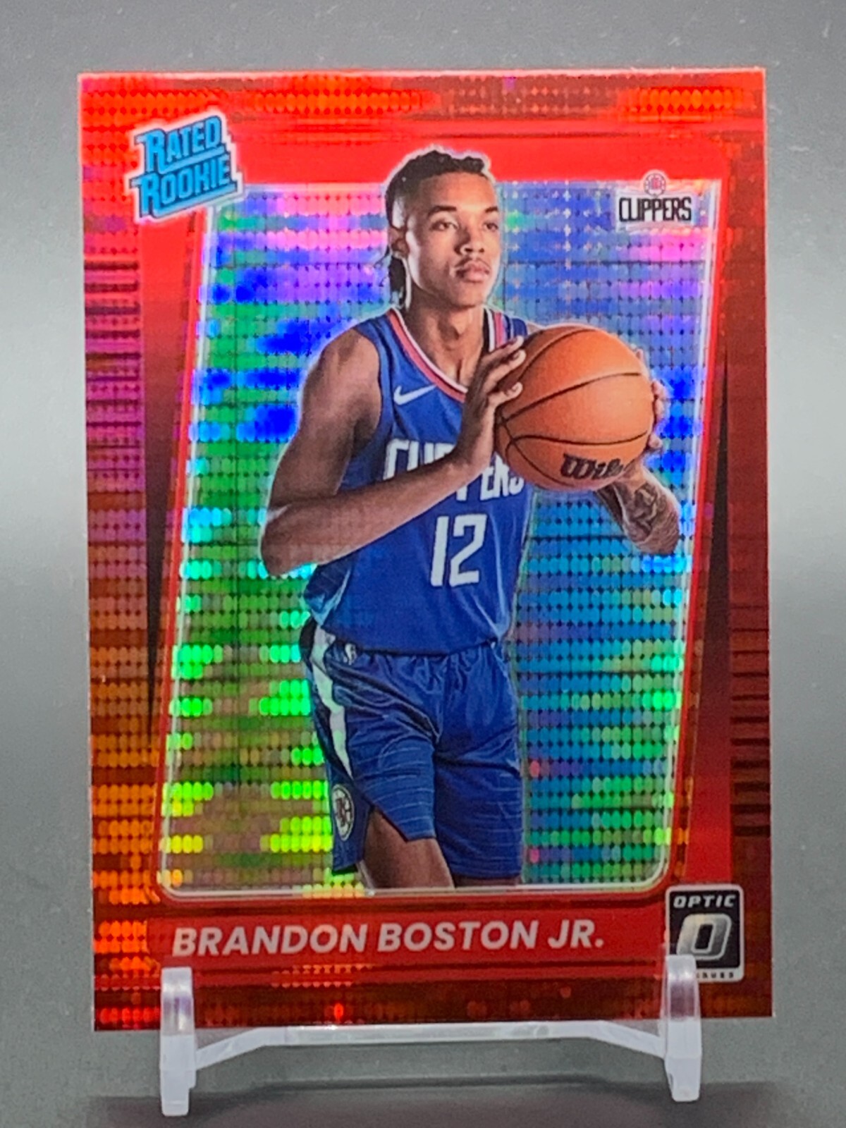 2021-22 Donruss Optic Red Pulsar Rated Rookie #189 BRANDON BOSTON JR Clippers RC