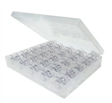 Portable Bobbin Box   25 Clear Plastic Bobbins (SA156) US SELLER, FREE SHIPPING