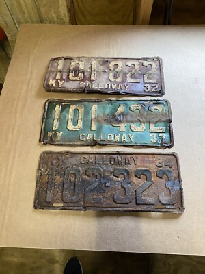 1930s Kentucky License Plates 32.33.34 Man Cave Shop | eBay