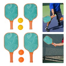 601 Pickleball Paddles Set of 4-racket 4-ball 1-pack Pickleball Set Green Orange