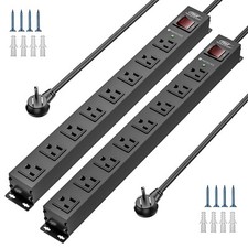 8 Outlet Heavy Duty Surge Protector Power Strip Bar 2100 J oules 15A Circuit 6FT