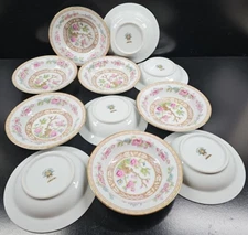 11 Noritake Carleton Fruit Dessert Bowls Set Vintage Indian Tree Dishes MCM lot