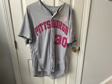 2016 Neftali Perez Pittsburgh Pirates Game Worn Used Road Mother’s Day Jersey