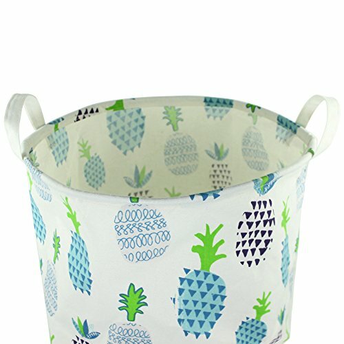 19 x 16.5 Inches Extra Large Canvas Fabric Folding Pineapple Toy Storage Basket - Picture 10 of 15