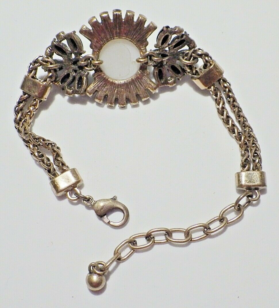 Large Sim. Pearl w/Black Baguettes/RS/Marquise Cabs Bracelet Large Sim. Pearl w/Black Baguettes/RS/Marquise Cabs Bracelet