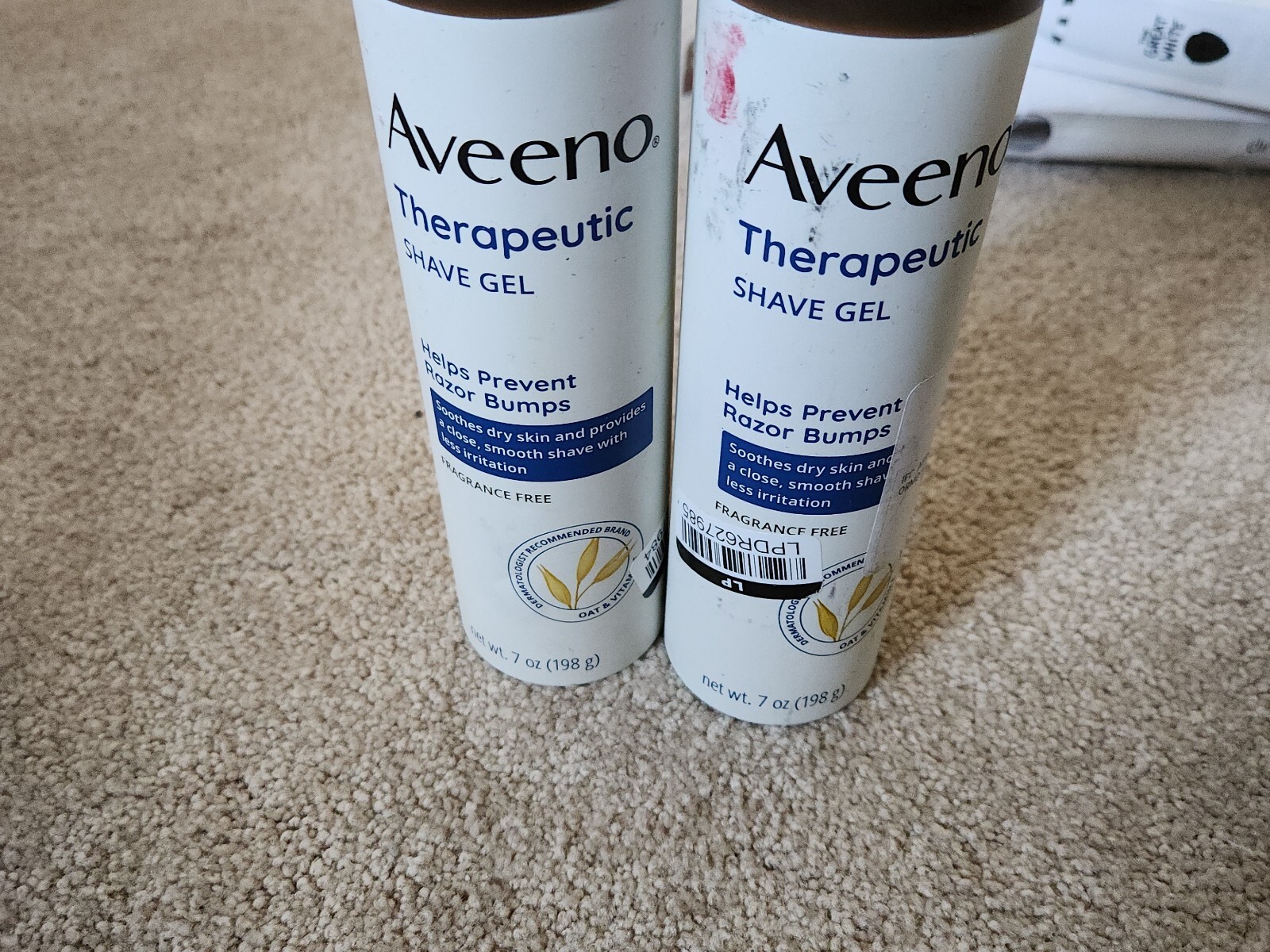 2 Pack Of Aveeno Therapeutic Shave Gel, Help Prevent Razor Bumps, 7 oz