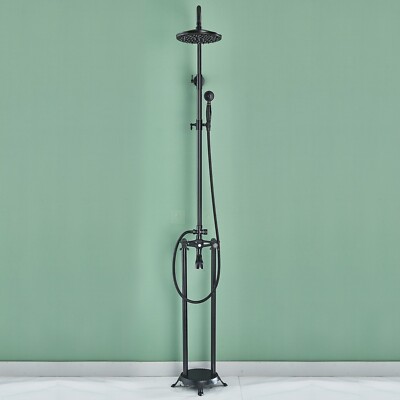 Freestanding Tub Faucet Rain Shower Head Combo Hand Shower System