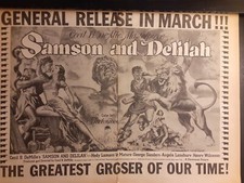 Samson And Delilah Rare Original Promo Poster Ad Framed!