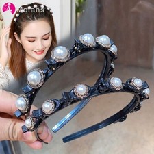 Pearl Non Slip Hairband - Double Bangs Hair Hoop Clips Headband Accessory 1PC
