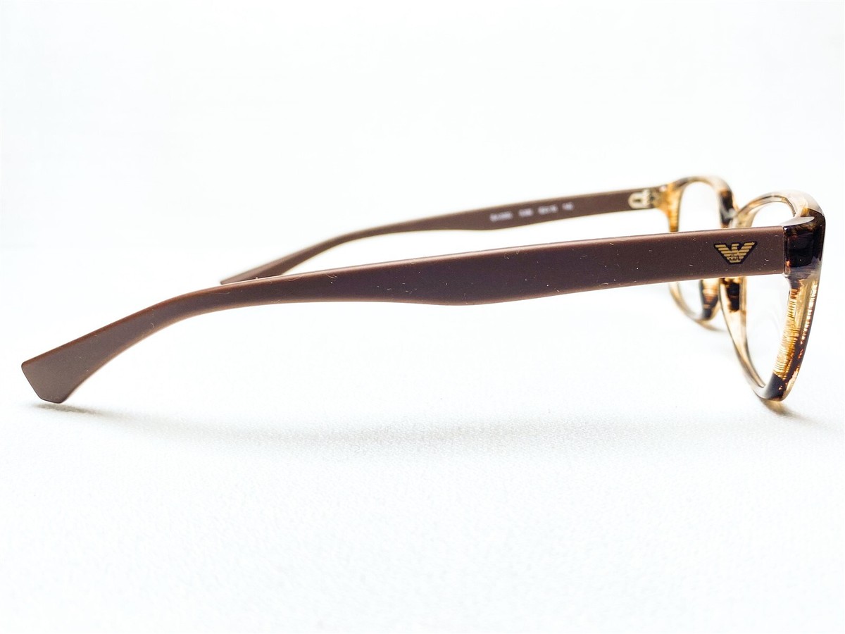 Emporio Armani Ea3060 5386 Striped Brown Authentic Eyeglasses 52-16-140 Emporio Armani Brown Plastic Eyeglass Frames | eBay main image 4